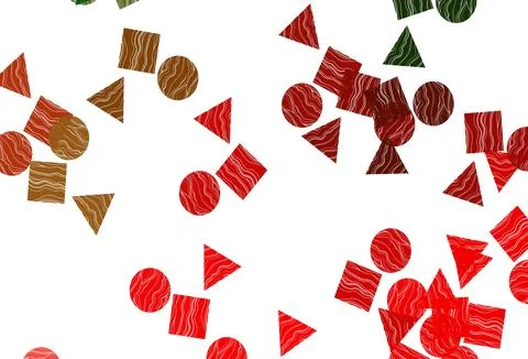 Light Green, Red vector texture in poly style with circles, cubes. Stock Illustration