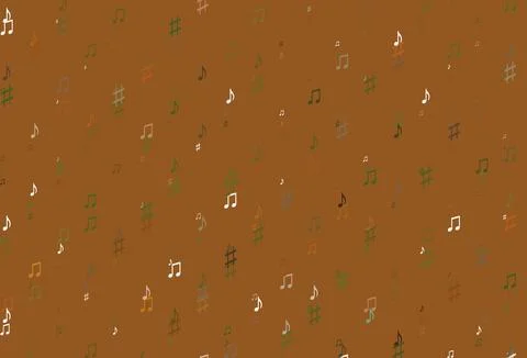 Light Green, Red vector texture with musical notes. Illustrazione stock