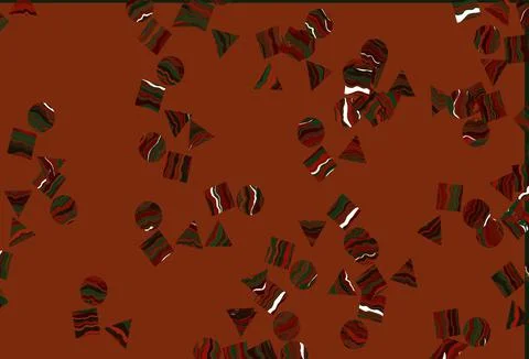 Light Green, Red vector texture in poly style with circles, cubes. Stock Illustration