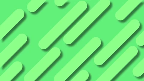 Light Green Rounded Rectangles Diagonal Pattern with Soft Shadows on Green .. Stock Footage 321854970