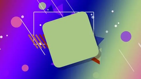 A light green rounded square floats over a purple-blue gradient filled with.. イラスト素材