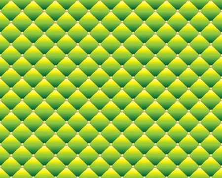 Light green shaded diamond shape upholstery luxury background with golden b.. Illustrazione stock