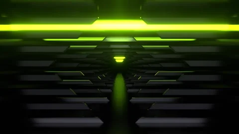 Light Green Simple Sci-Fi Corridor Background VJ Loop l 4K Stock Footage 304060073