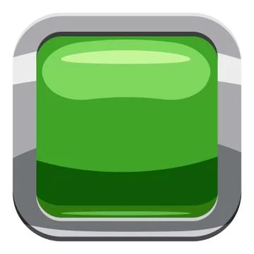 Light green square button icon, cartoon style Stockillustratie