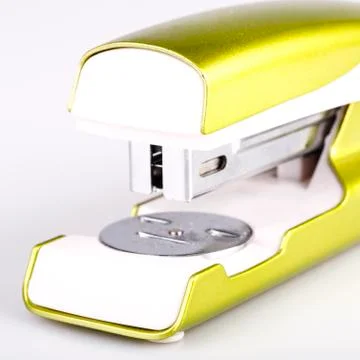 Light green stapler isolated on white Stock Photos