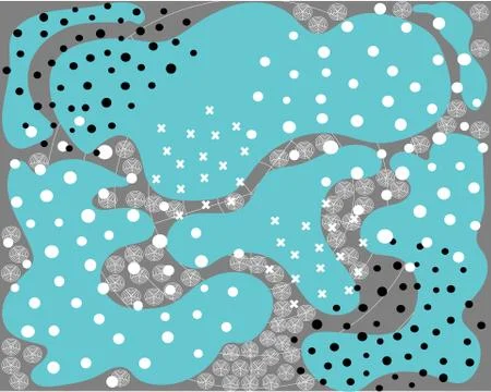 Light green streamlined shapes on grey background Stock Illustration