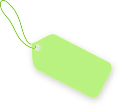 Light green tag on white background Stock Illustration