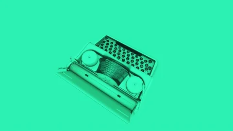 Light Green Typewriter Video stock 154642902