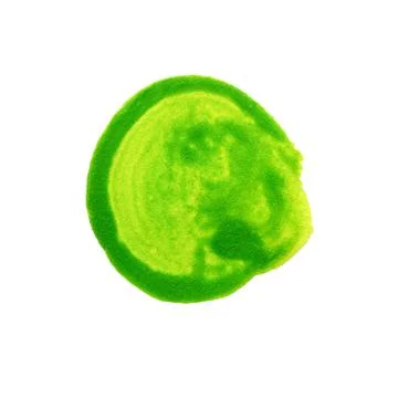 Light green uneven circle painted in watercolor. Green spot of uneven paint Stock Illustration