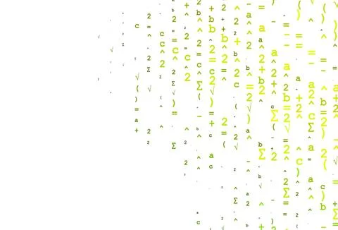 Light Green vector backdrop with algebra elements. Illustrazione stock