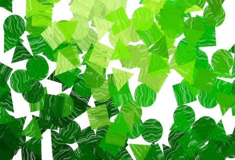 Light  green vector backdrop with lines, circles, rhombus. Stock Illustration