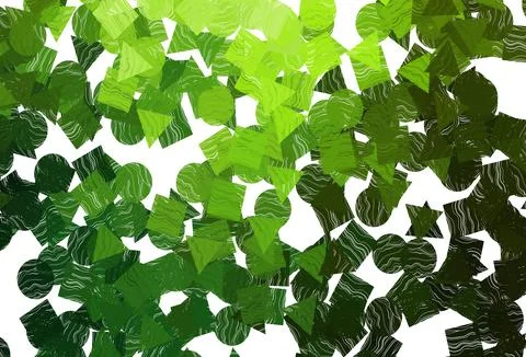 Light green vector backdrop with lines, circles, rhombus. Stock-Illustration