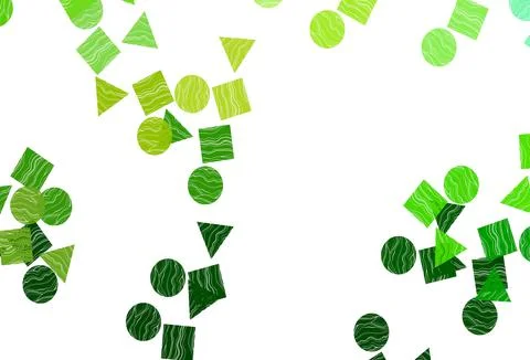 Light Green vector backdrop with lines, circles, rhombus. Stockillustratie