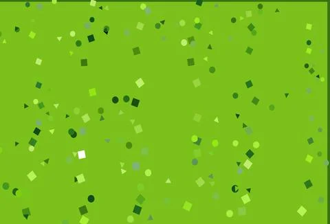 Light Green vector backdrop with lines, circles, rhombus. Stock Illustration
