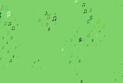 Light Green vector backdrop with music notes. Illustrazione stock