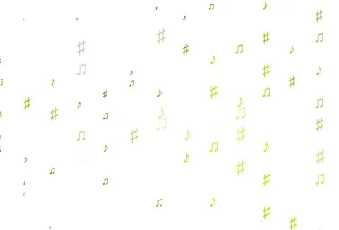 Light Green vector backdrop with music notes. Illustrazione stock