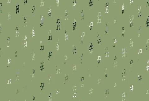 Light Green vector backdrop with music notes. Illustrazione stock