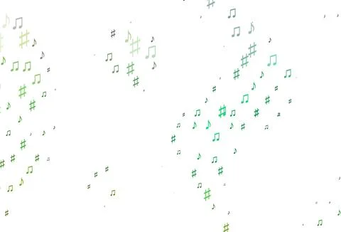 Light Green vector backdrop with music notes. Illustrazione stock