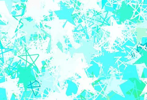 Light Green vector backdrop with small and big stars. Stock Illustration