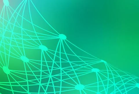 Light Green vector background with forms of artificial intelligence. Ilustración de archivo