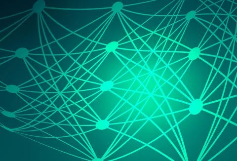 Light Green vector background with forms of artificial intelligence. Illustrazione stock