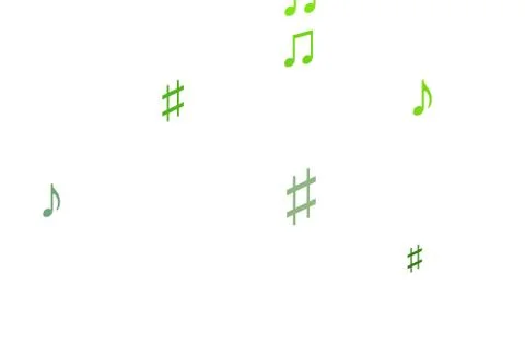 Light Green vector background with music symbols. Illustrazione stock
