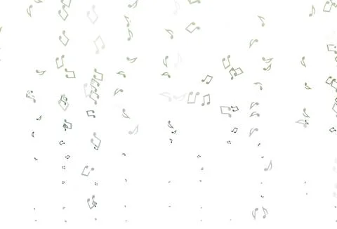 Light Green vector background with music symbols. Stock Illustration