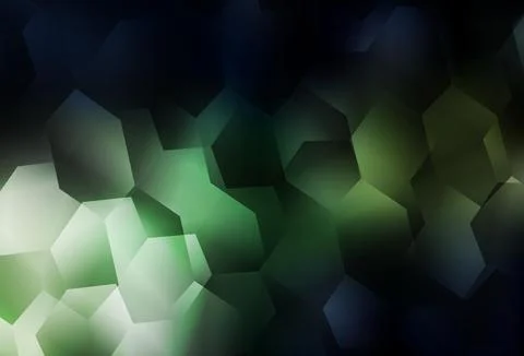 Light Green vector background with set of hexagons. Stock Illustration