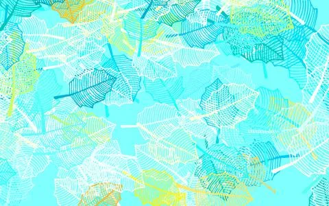 Light Green vector doodle background with leaves. Stock Illustration