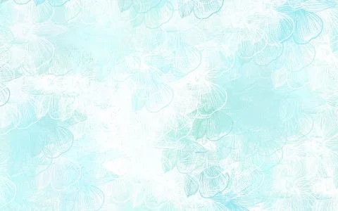 Light Green vector doodle background with flowers. Stock Illustration