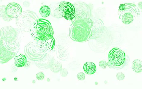 Light Green vector doodle pattern with roses. Stock Illustration