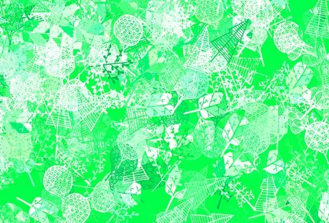 Light Green vector doodle pattern with trees, branches. Illustrazione stock