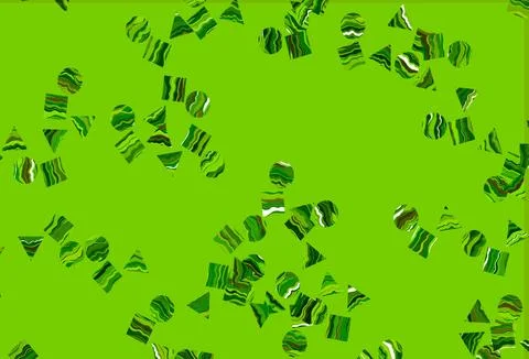 Light Green vector layout with circles, lines, rectangles. Stock Illustration