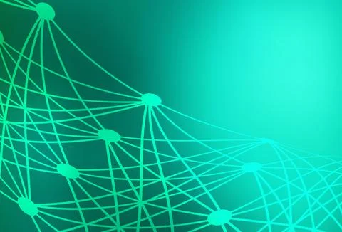 Light Green vector pattern with artificial intelligence network. Stock Illustration