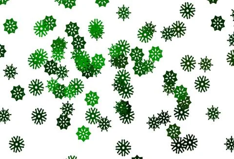 Light Green vector pattern with christmas snowflakes. 스톡 일러스트