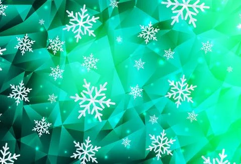 Light Green vector pattern with christmas snowflakes, stars. Stock Illustration