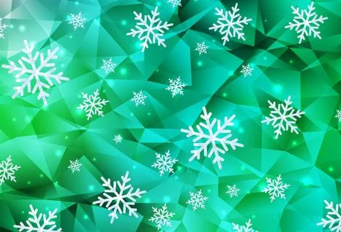 Light Green vector pattern with christmas snowflakes, stars. 库存插图