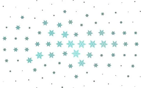 Light Green vector pattern with christmas snowflakes, stars. Stock Illustration