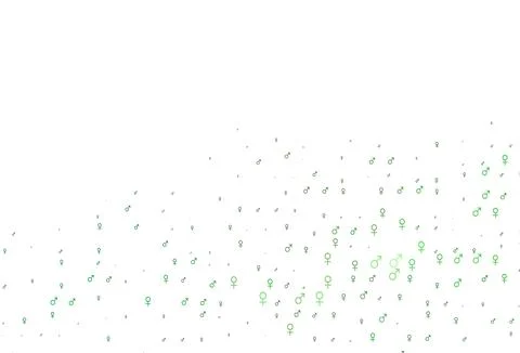 Light green vector pattern with gender elements. Stock Illustration