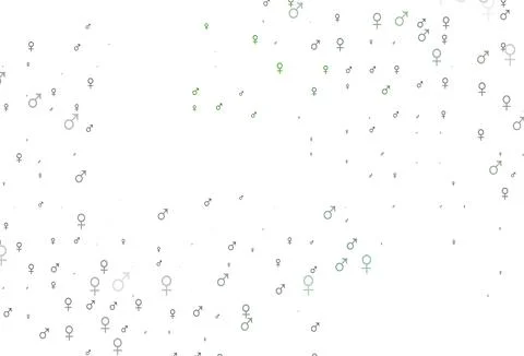 Light green vector pattern with gender elements. イラスト素材