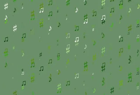 Light Green vector pattern with music elements. Illustrazione stock