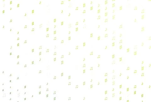 Light Green vector pattern with music elements. Stock Illustration