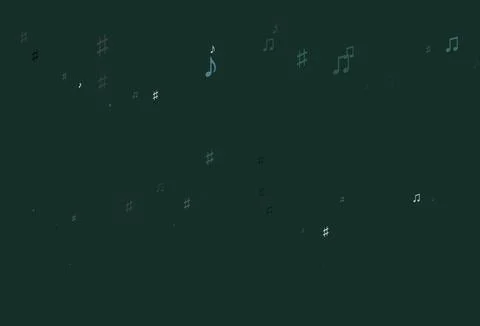Light Green vector pattern with music elements. 스톡 일러스트