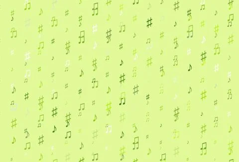 Light Green vector pattern with music elements. Illustrazione stock