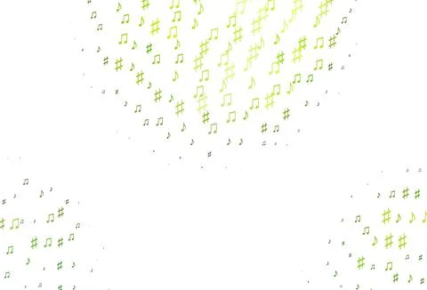 Light Green vector pattern with music elements. Stock Illustration