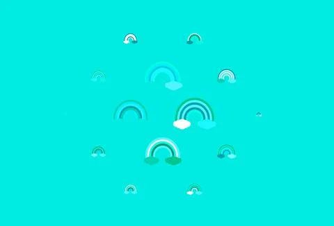 Light Green vector pattern with rainbow elements. 스톡 일러스트