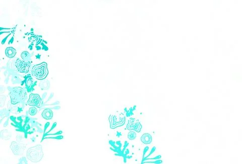Light Green vector pattern with random forms. Illustrazione stock