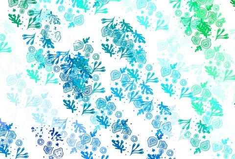 Light Green vector pattern with random forms. Illustrazione stock