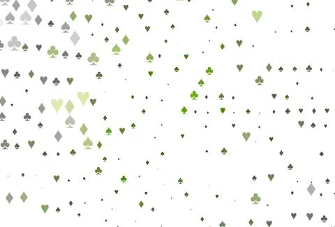 Light Green vector pattern with symbol of cards. Stock Illustration