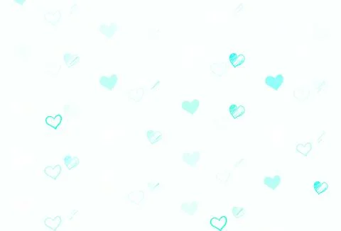 Light Green vector template with doodle hearts. Stock Illustration